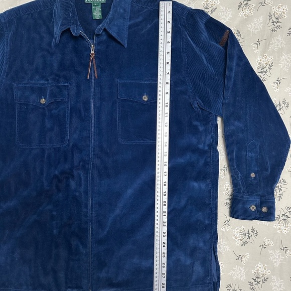 Lauren Ralph Lauren - large Men’s zippered corduroy oversized shacket navy blue - Picture 5 of 8